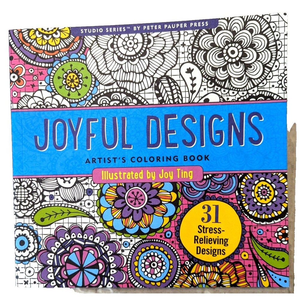 Studio Series Adult Coloring Book Joyful Designs Stress Relieving Patterns NEW